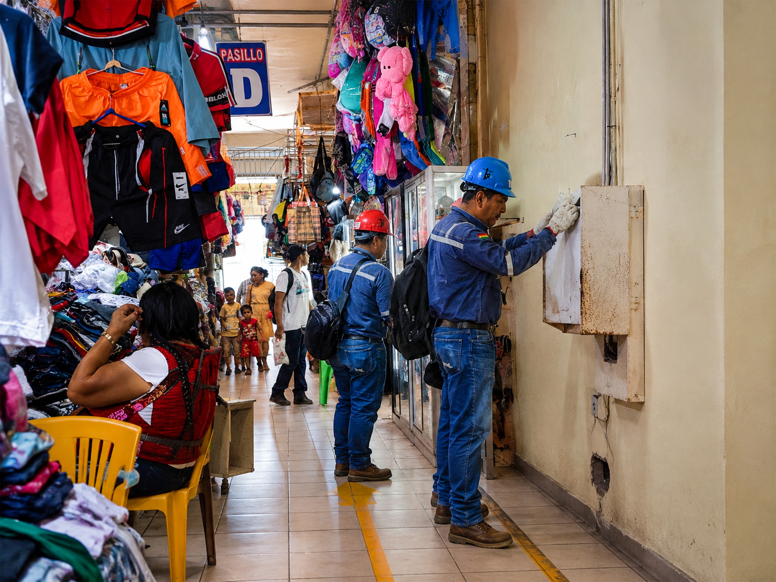 ENDE DELBENI inspecciona instalaciones eléctricas del mercado Pompeya para