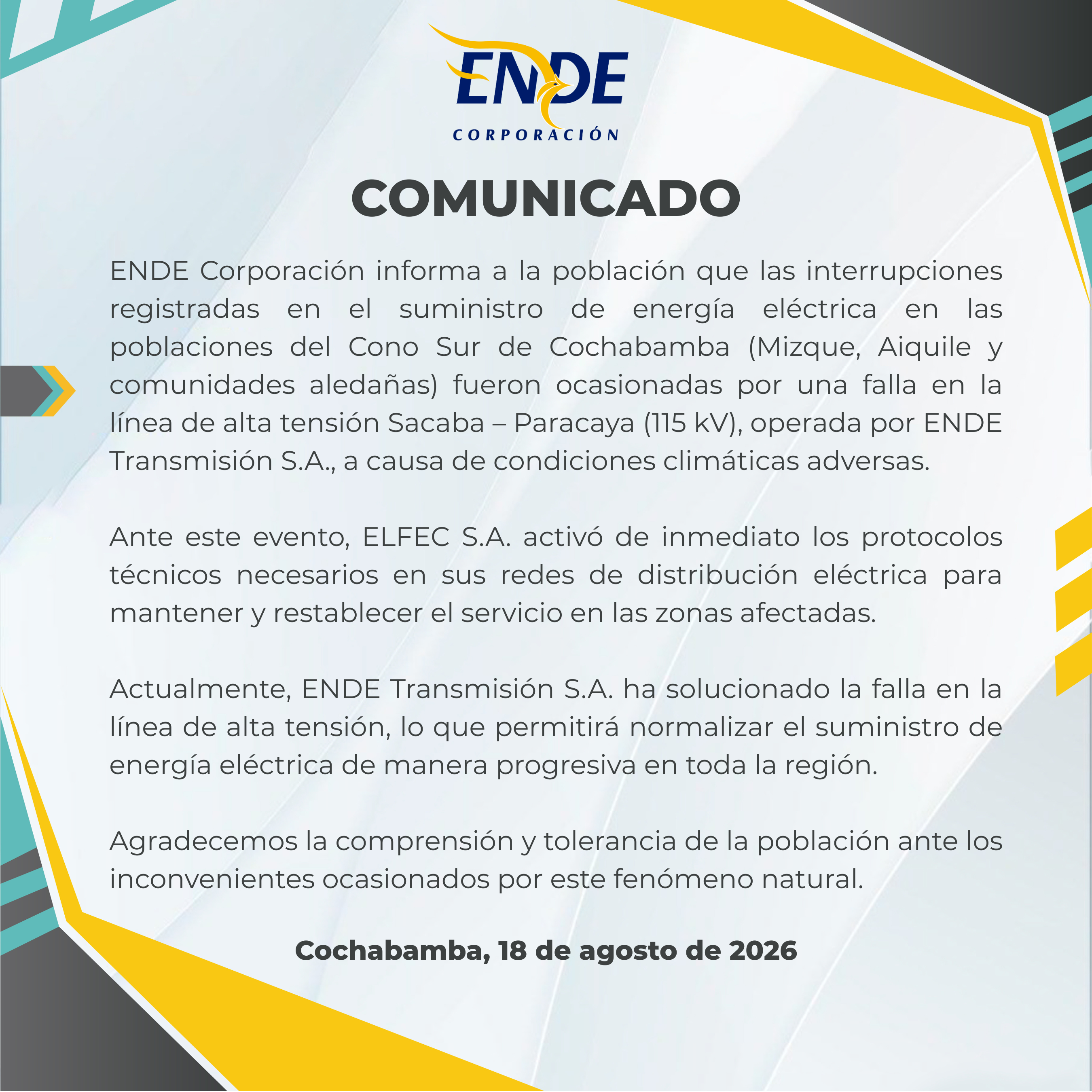 COMUNICADO