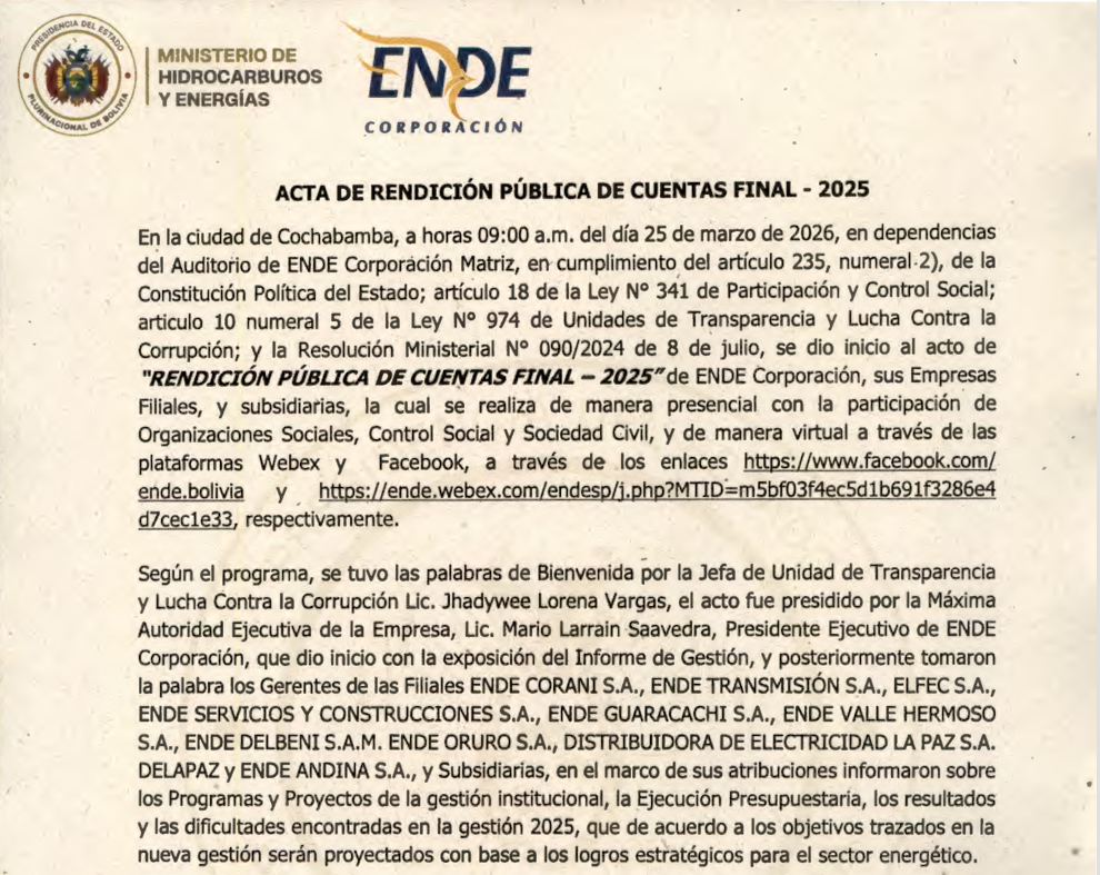 ACTA DE RENDICIÓN PÚBLICA DE CUENTAS FINAL - 2025 