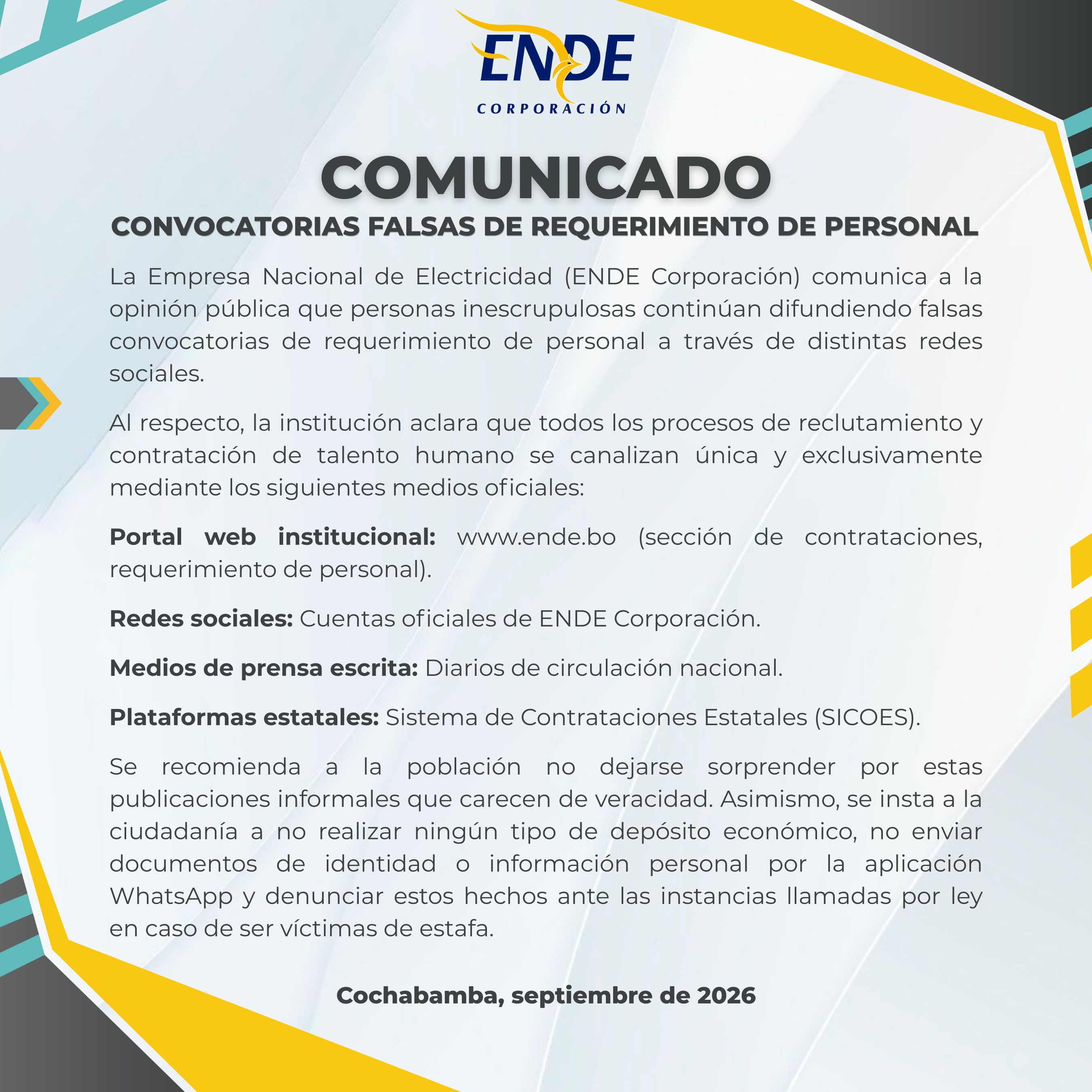 COMUNICADO